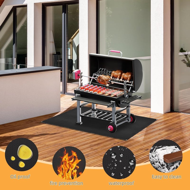SONGC Under Grill Mat for Outdoor Grilling, 60 x 48 inches Double-Sided Fireproof Waterproof BBQ Protector for Deck and Patio Under Grill Mat for Outdoor BBQ - Image 5